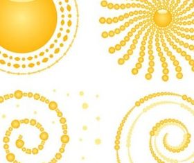 Shiny Suns icons set creative vector