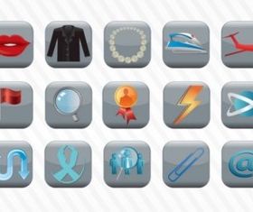 Icon Button Collection vector material