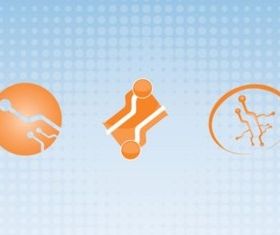 Orange Technology Icons shiny vector