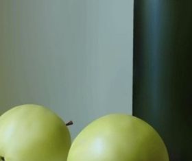 Green apple and wine set vector