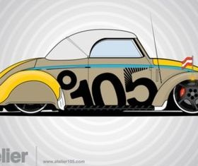 Volkswagen Beetle Graphics Illustration vector