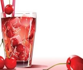 Cherry and fruit juice vector