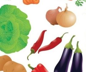 Fresh fruits and vegetables vectors