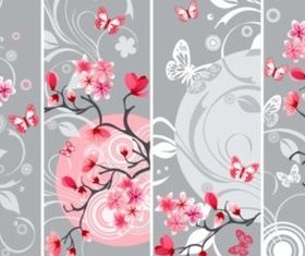 Elegant Japanese Cherry background vectors material