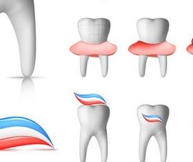 Tooth with Dental Supplies vector design