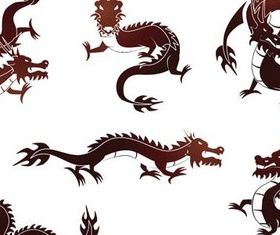 Vivid Dragon Tattoo elements vector
