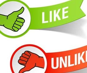 Like Unlike Stickers vector