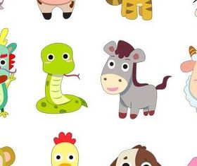 lovely Cartoon Animals art vector