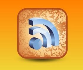 RSS 3D Icon vector