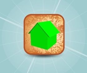 3D Home Icon vector