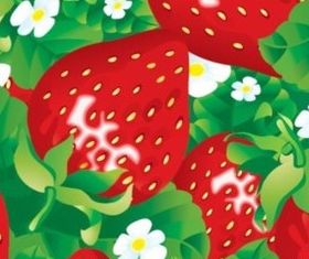 Bright strawberry background vector
