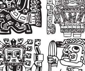 Aztec ornaments Elements vector