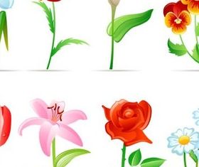 Colored Flowers vector graphic