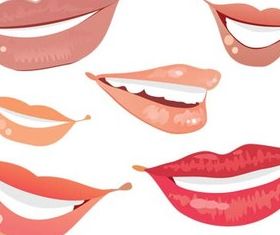 Women Smile lips vector set