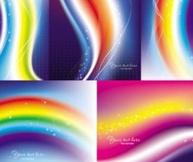 Colorful dream rainbow background set vector