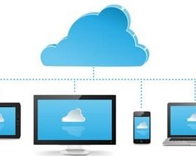Computer and Clouds Icons vector