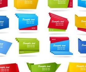 Colored Origami Cloud set vector