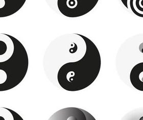 Yin and Yang logos vector graphics