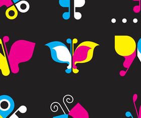 Colored CMYK logos vectors graphic