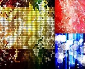 Starry mosaic background set vector