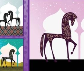 Arabian Horses vector graphics