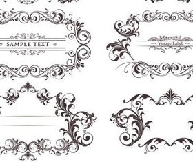 Vintage Black floral Labels vector