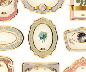 Gloden Labels and Flowers vector