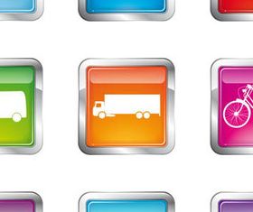 Shiny Transport Icons vector graphic
