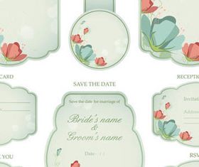 Flower with Retro Labels vector