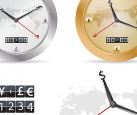 Different Clock icons vector