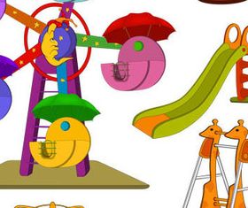 Cute Carousel with toy vector
