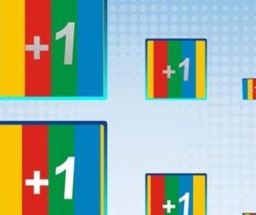 Google Plus One Graphics shiny vector