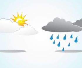 Sun Rain Clouds vector