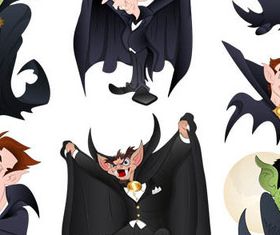Scary Cartoon Characters vector set