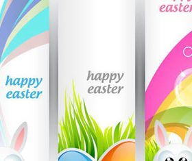 Colorful Easter Banners vector material