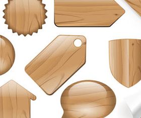 Bright Wooden Tags elements 2 vector