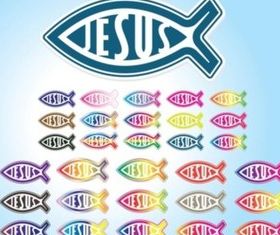 Jesus Icons set vector