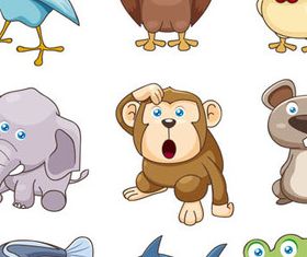 Cartoon Funny Animals elements 2 vector