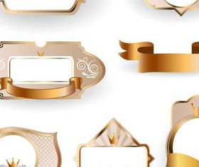 Gloden Royal Labels 2 set vector