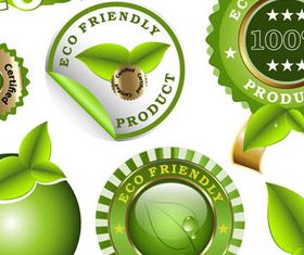 Green Eco Labels design 1 vector