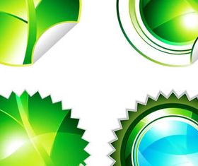 Green Eco Labels design 2 vector