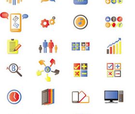 Colored Business Icons vector