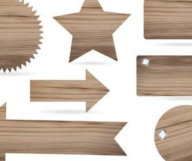 Bright Wooden Tags elements 1 design vector