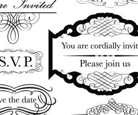 Black Labels with ornaments 4 vector