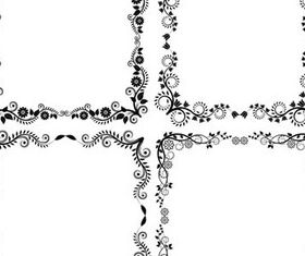 Black Floral Ornaments Frames 1 vector