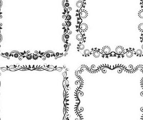 Black Floral Ornaments Frames 2 vector