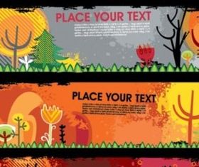 Autumn design elements banner background vector