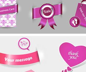 Bright Pink labels vector graphics