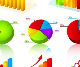 Colorful Business Charts set vector