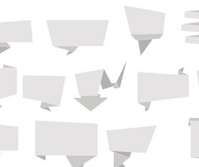 White Origami Speech bubbles 2 vector